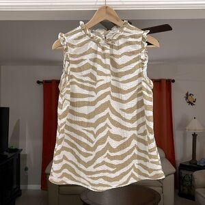 LOFT Women’s Sleeveless Crinkle High Top Size L